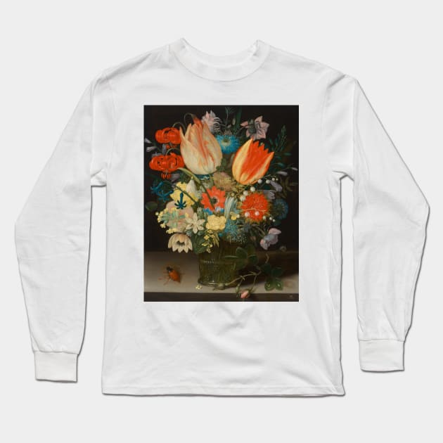 Still Life with Tulips by Peter Binoit Long Sleeve T-Shirt by Classic Art Stall